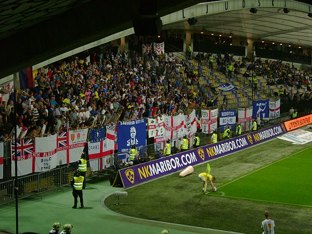 Visiting Birmingham fans during the club's first away appearance in group stage of the UEFA Europa League in 2011