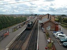 View from the bridge at the north end Bishops Lydeard Station, West Somerset Railway - geograph.org.uk - 2403.jpg