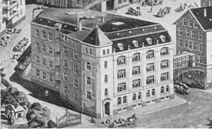 Erste Boschfabrik in der Hoppenlaustraße 11, 1906.