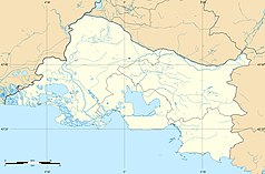 Mapa konturowa Delty Rodanu, na dole po prawej znajduje się punkt z opisem „Unité d’habitation”