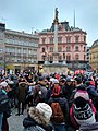 Čeština: Nechceme zpět 90. léta! Pochod za Jána a Martinu v Brně. Závěrečné shromáždění na náměstí Svobody.([80],[81],[82])