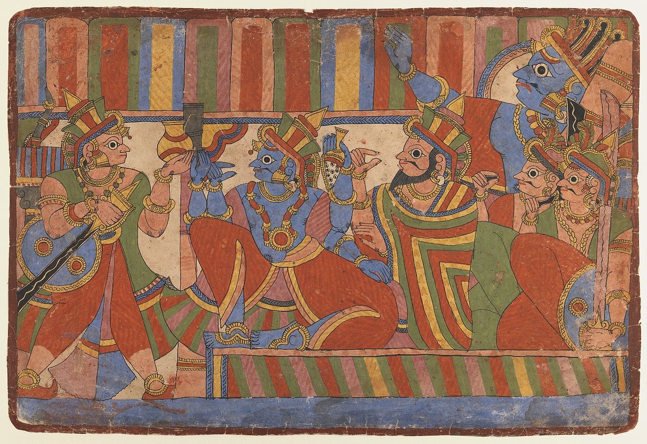 Brooklyn Museum - Krishna Counsels the Pandava Leaders Page from a Mahabharata series.jpg