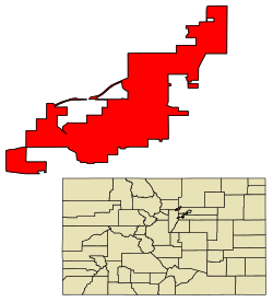 Location of the City and County of Broomfield in Colorado