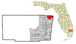 Broward County Florida Incorporated and Unincorporated areas Deerfield Beach Highlighted.svg
