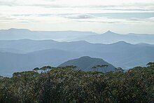 View from Mount Budawang towards Pigeon House Mountain