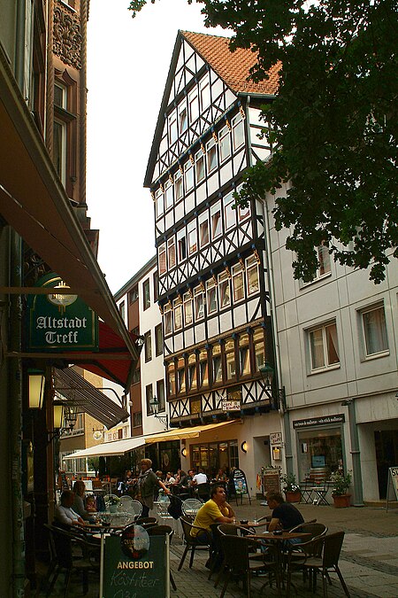 Café Konrad Knochenhauerstraße 34 Hannover Altstadt Fußgängerzone abends