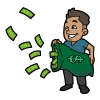Cartoon Guy Letting Money Fly.svg