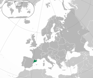 Katalonian sijainti Euroopan kartalla