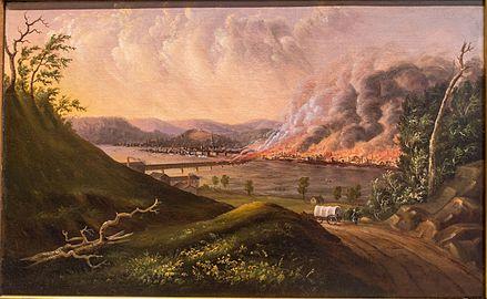 View of the Great Fire of Pittsburgh, 1846, oil on canvas, by William Coventry Wall