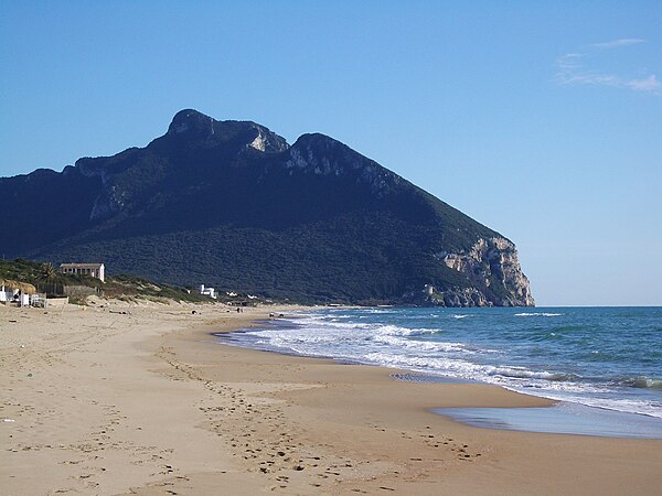 The Circeo National Park seen from Sabaudia beach