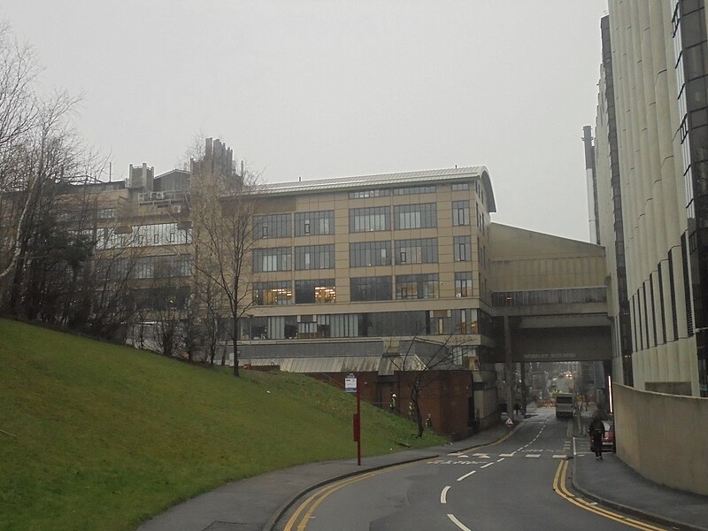 File:Clarendon Way passing beneath the Worsley Building, Leeds (16th April 2018).jpg
