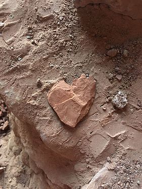 Clay rock in the shape of a heart at Palo Duro Canyon.