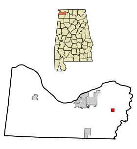 Colbert County Alabama Incorporated and Unincorporated areas Leighton Highlighted.svg