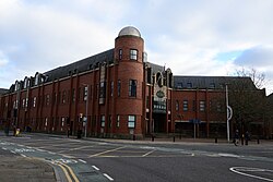 The Kingston upon Hull Combined Court Centre on Lowgate, as photographed from Alfred Gelder Street.