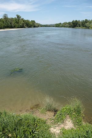 Français : Vue de la confluence Garonne-Ariège