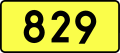 English: Sign of DW 829 with oficial font Drogowskaz and adequate dimensions.