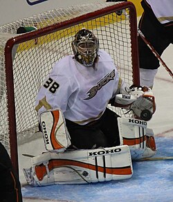 Dan Ellis v dresu týmu Anaheim Ducks