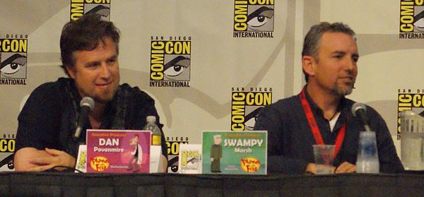 Phineas and Ferb co-creators Dan Povenmire and Jeff "Swampy" Marsh in 2009