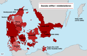 Stift: Historisk, Danske stifter, Se også