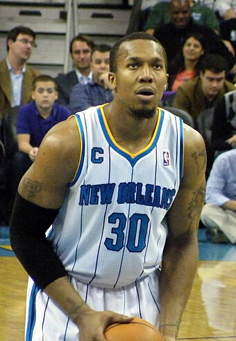 David West was selected 18th overall by the New Orleans Hornets.
