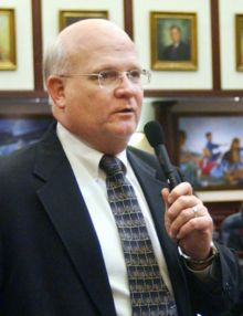 H-837 was proposed by Republican Dennis Baxley (pictured in 2007). Dennis Baxley promotes a measure considered on the House.png