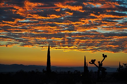 Late summer dawn over the Mojave Desert, California