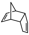 The dimerization of cyclopentadiene gives dicyclopentadiene, although this might not be readily apparent on initial inspection. This dimerization is reversible Dicyclopentadiene structure.svg