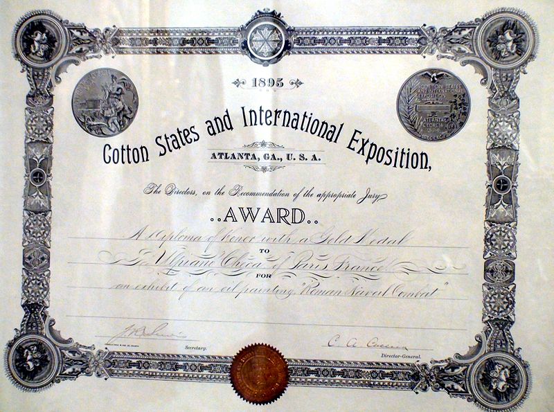 File:Diploma medalla de oro Exposición Internacional de Atlanta.JPG