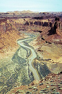 Dirty Devil River nær Twin Corral Box Canyon