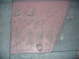 O'Connor's handprints in front of The Great Movie Ride at Walt Disney World's Disney's Hollywood Studios theme park