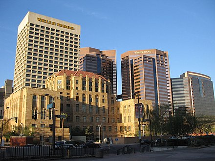 Downtown Phoenix with skyscrapers in 2006