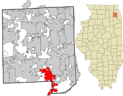 Location of Woodridge in DuPage County, Illinois