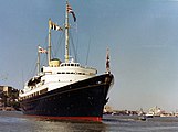 Philip's personal standard flying on the Royal Yacht Britannia, 1982