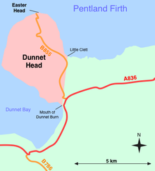 Sketch map of Dunnet Head, showing position of Easter Head
