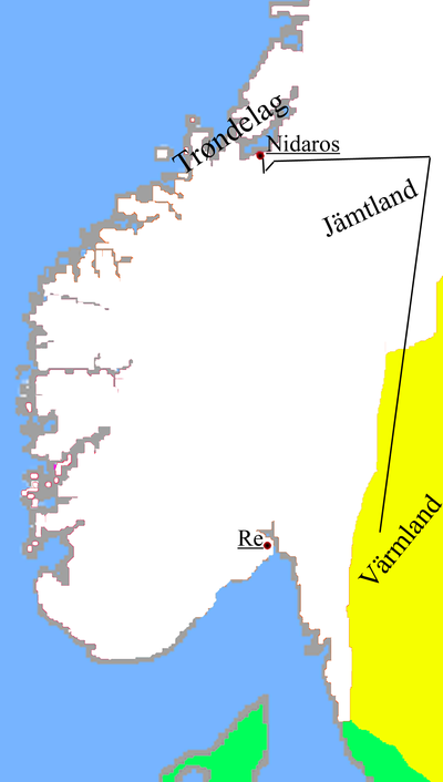 Sverre's journey to Øreting in Nidaros