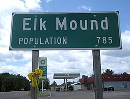 Entrance sign to Elk Mound Elk mound sign.jpg