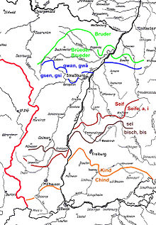 Isoglossen im südlichen Oberrheintal