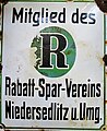 Emaille Schild des Rabatt-Spar-Vereins Niedersedlitz und Umgebung Dresden