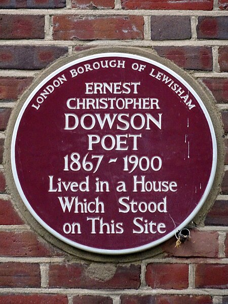 File:Ernest Christopher Dowson Poet 1867-1900 lived in a house which stood on this site.jpg