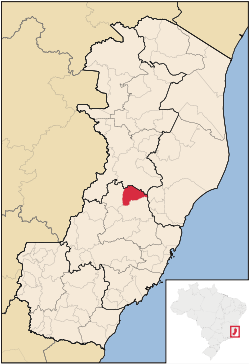 Localização de São Roque do Canaã no Espírito Santo