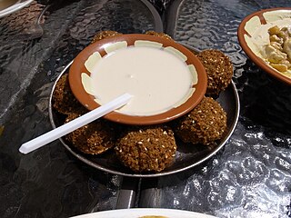 <span class="mw-page-title-main">Tarator (sauce)</span> Middle Eastern sauce made either from walnuts (Turkey) or tahini (Levant)