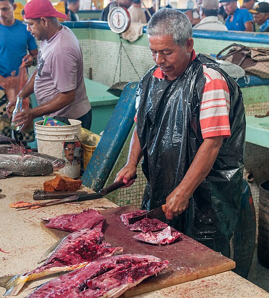 File:Fish vendor in Los Cocos Fish Market 2.jpg