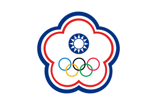 Olympische Flagge von Chinesisch Taipeh