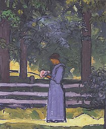Anny i haven, 1912. Hun døde 1914