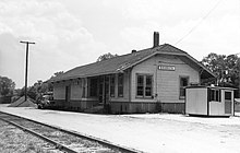 Shubuta railway depot, on the Gulf, Mobile and Ohio Railroad. G. M. and O. Depot, Shubuta, Miss. (30320026381).jpg