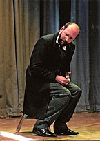 Gerald Dickens performs at the school (2010) GCDickens-one-man-show.jpg