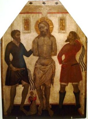 Flagellation of Christ with a donor
