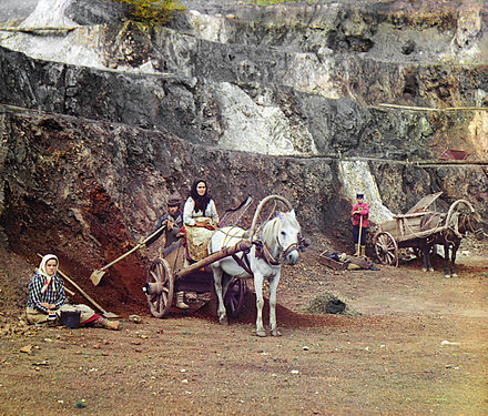 A mine in the Ural Mountains, early colour photograph by Sergey Prokudin-Gorsky, 1910