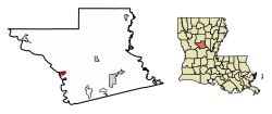 Location of Colfax in Grant Parish, Louisiana.