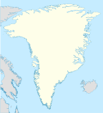 Nord på en karta över Grönland